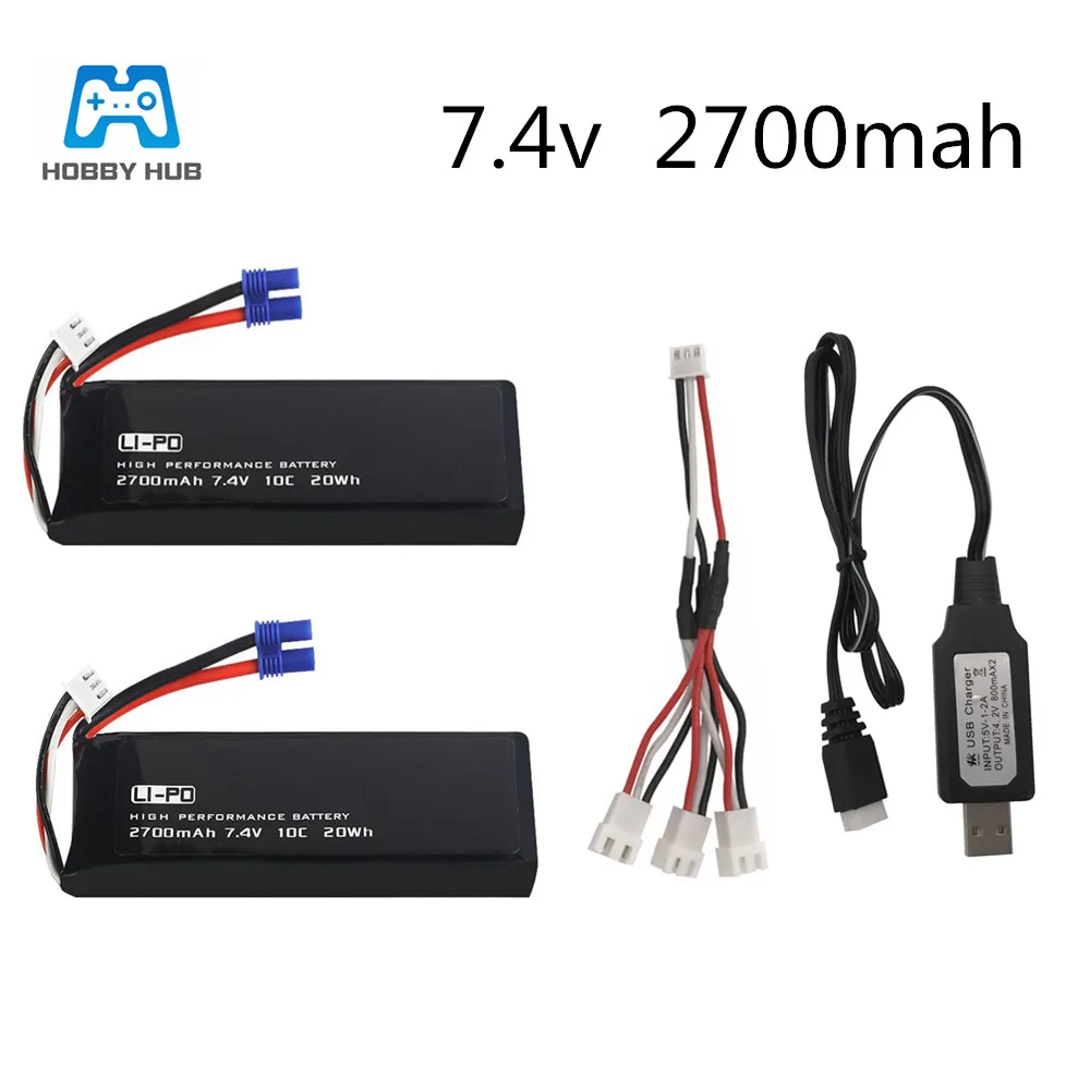 

Original for Hubsan H501C H501S X4 7.4V 2700mAh 2s 10C 20WH 7.4V lipo battery and charger For RC Quadcopter Drone Parts