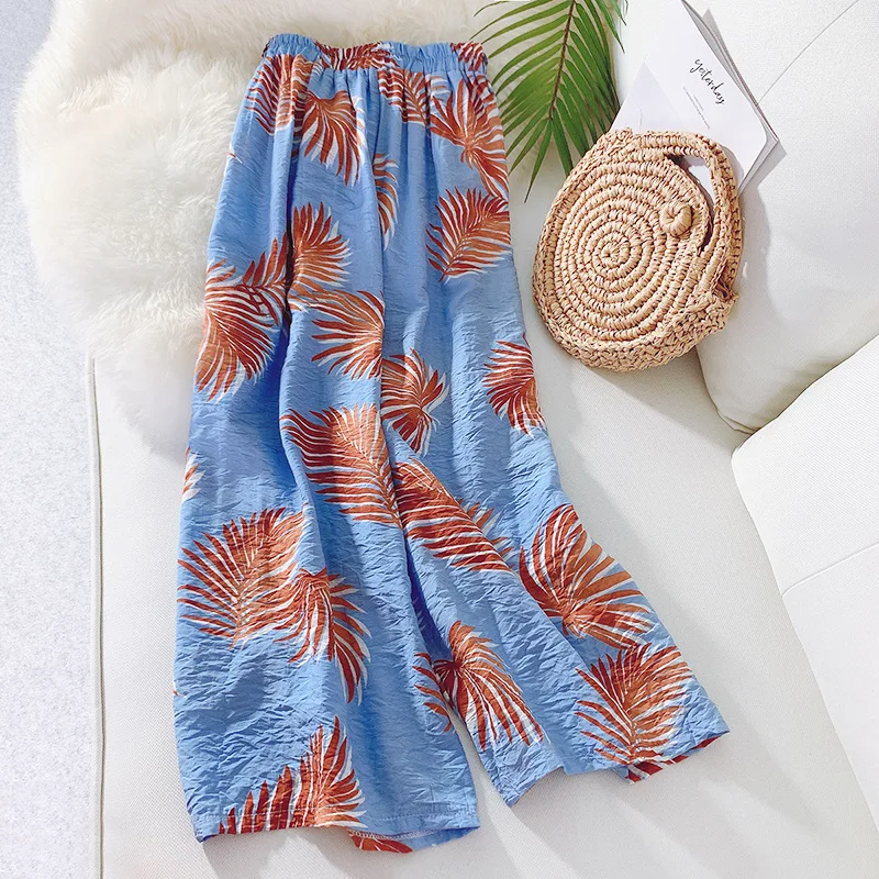 Fitaylor женские летние широкие брюки с высокой талией из хлопка и льна в богемном