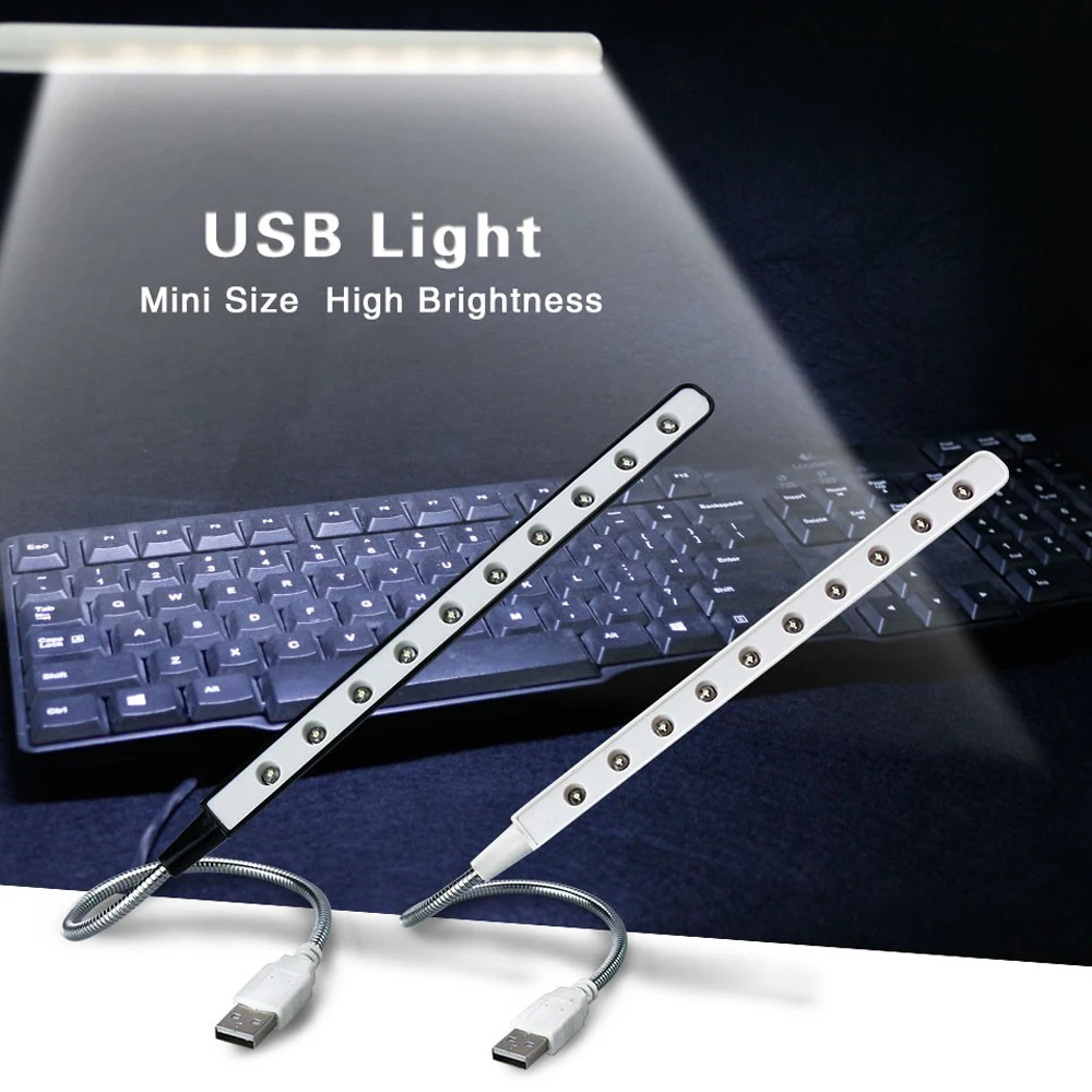 Светодиодный ночной Светильник USB кабель 5 V, лампа для чтения книг, защита глаз мини настольный светильник ing для ПК Тетрадь Питание для работы и учебы