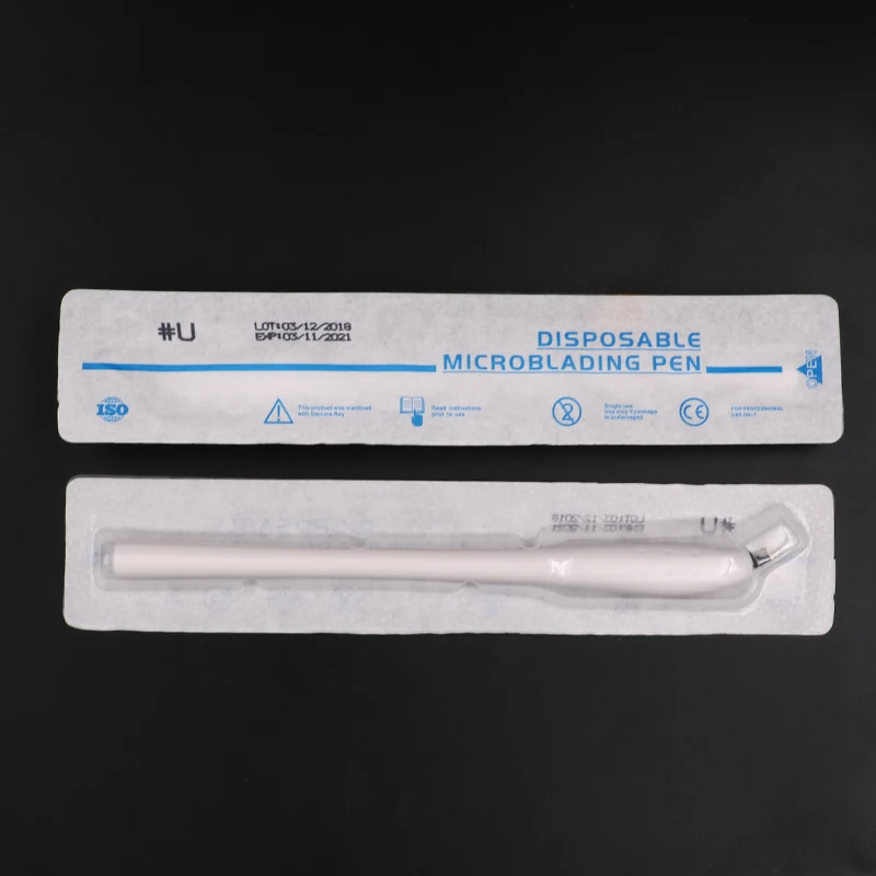 50 Pcs Disposable Microblading Pen With U Shape 18 Needle Eyebrow Blade Manual Microblade Tool 18U in Expiry date/Lot NO | Красота и
