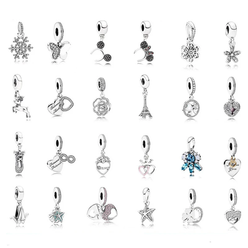 FEICHUAN гламурный Европейский бусина из серебра 925 пробы Кулон fit Pandora браслет ожерелье DIY подарки Для Подружек