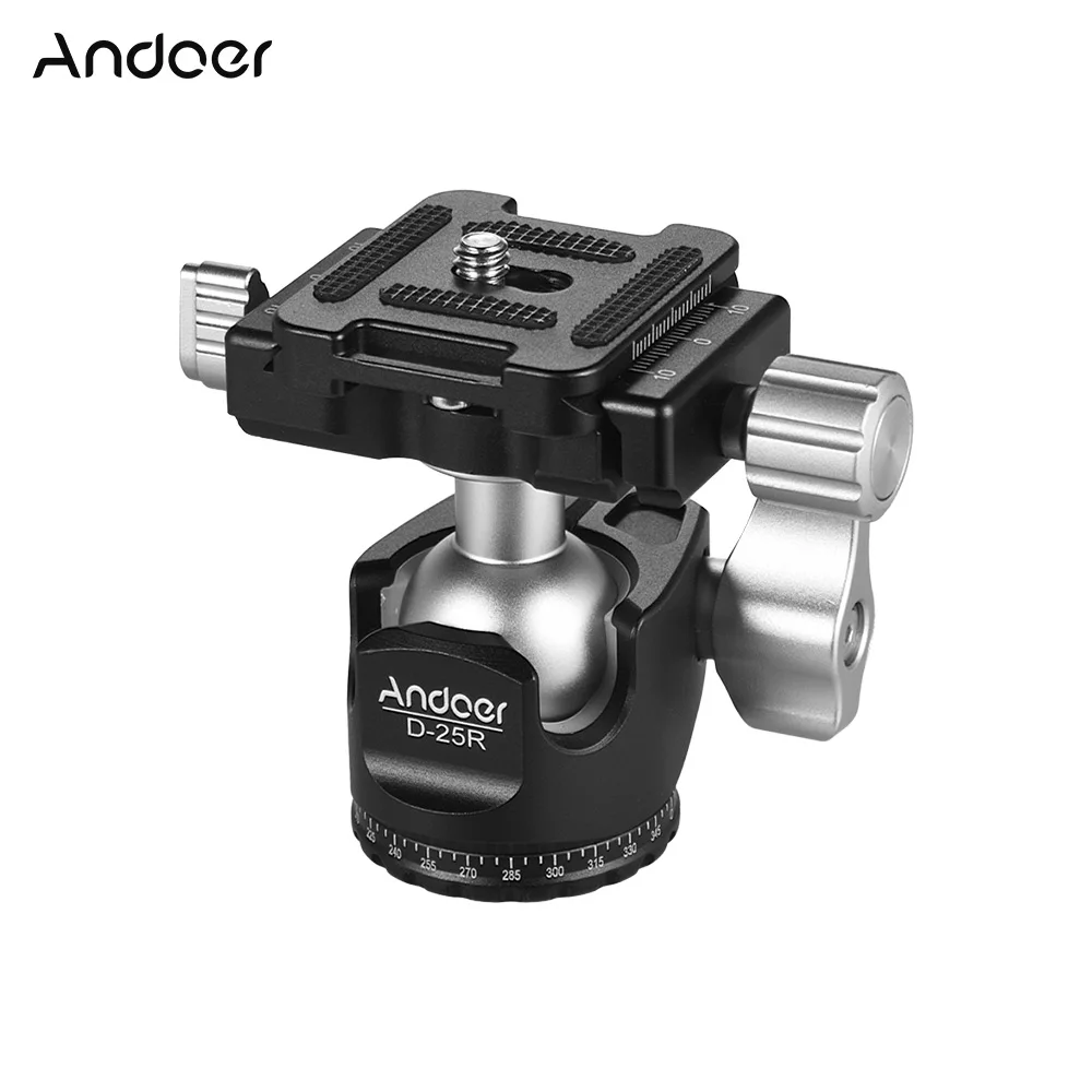 Andoer D 25R с ЧПУ двойная шаровая Головка мини для штатива монопод камер Canon/Nikon/Sony/DSLR