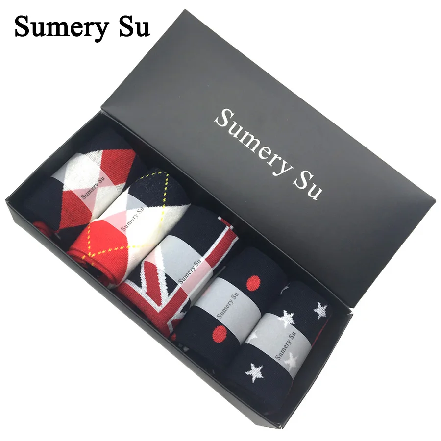 5 Pairs/Lot Ankle Socks Men Flag Pattern Cotton Casual Short Socks Male Sweet Gifts