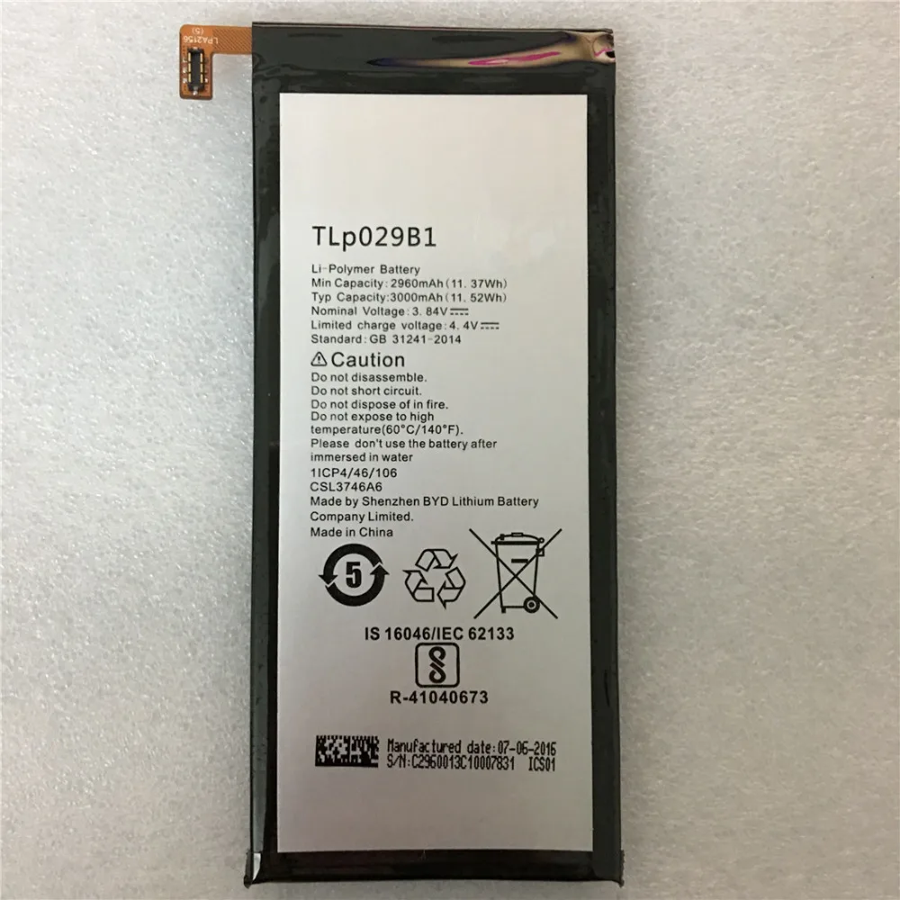 Оригинальный 1 шт. Сменный аккумулятор для телефона Alcatel Touch Pop 4S 5095 5095B 5095I 5095K 5095L