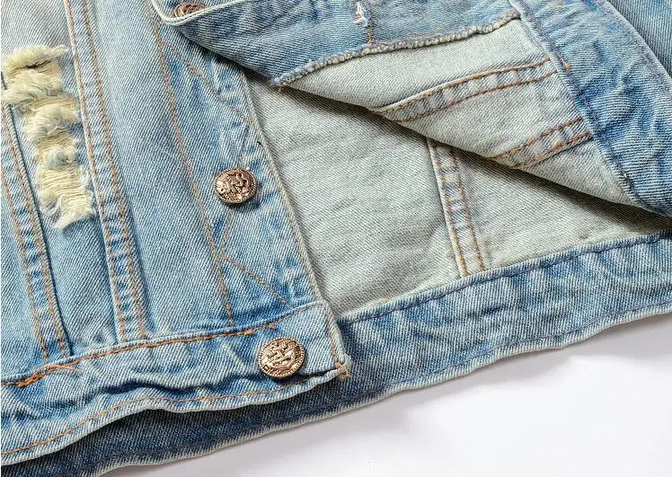 Брендовый жилет Для Мужчин's Светильник цвета джинсовый отверстие Брендовые