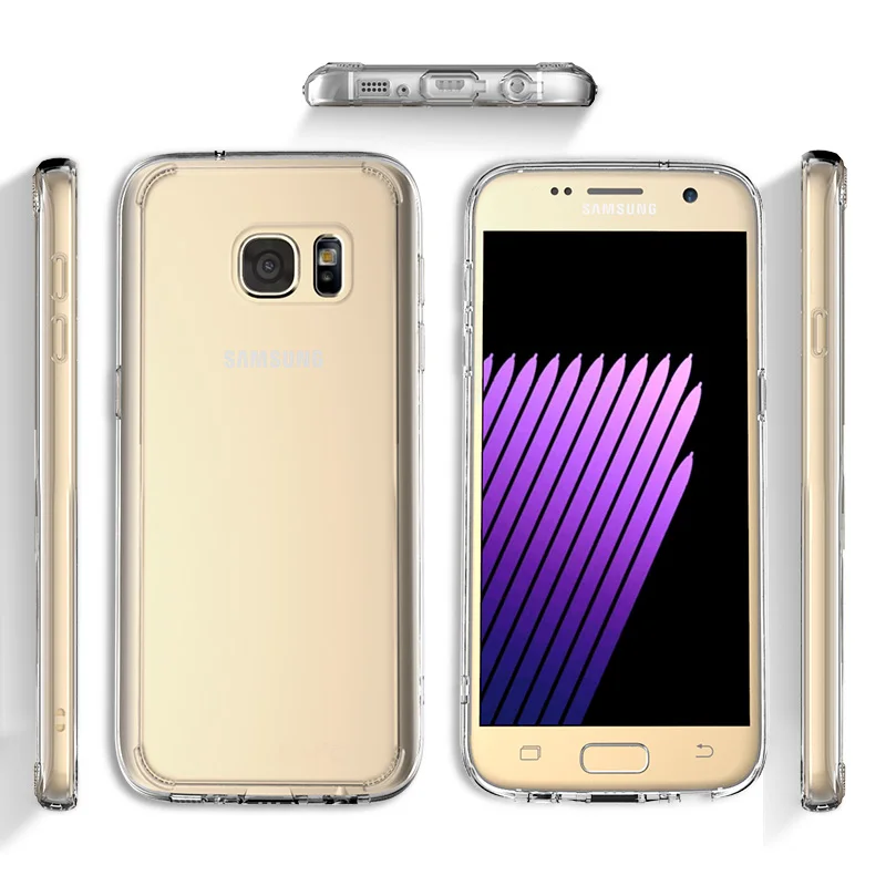 Ударопрочный чехол для samsung S7 край крышки Кристалл силиконовый телефона Galaxy artisome