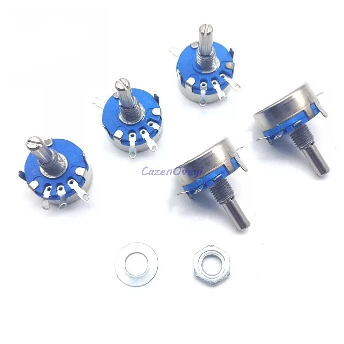 

2pcs/lot WH5-1A 470k ohm 3-Terminals Round Shaft Rotary Taper Carbon Potentiometer