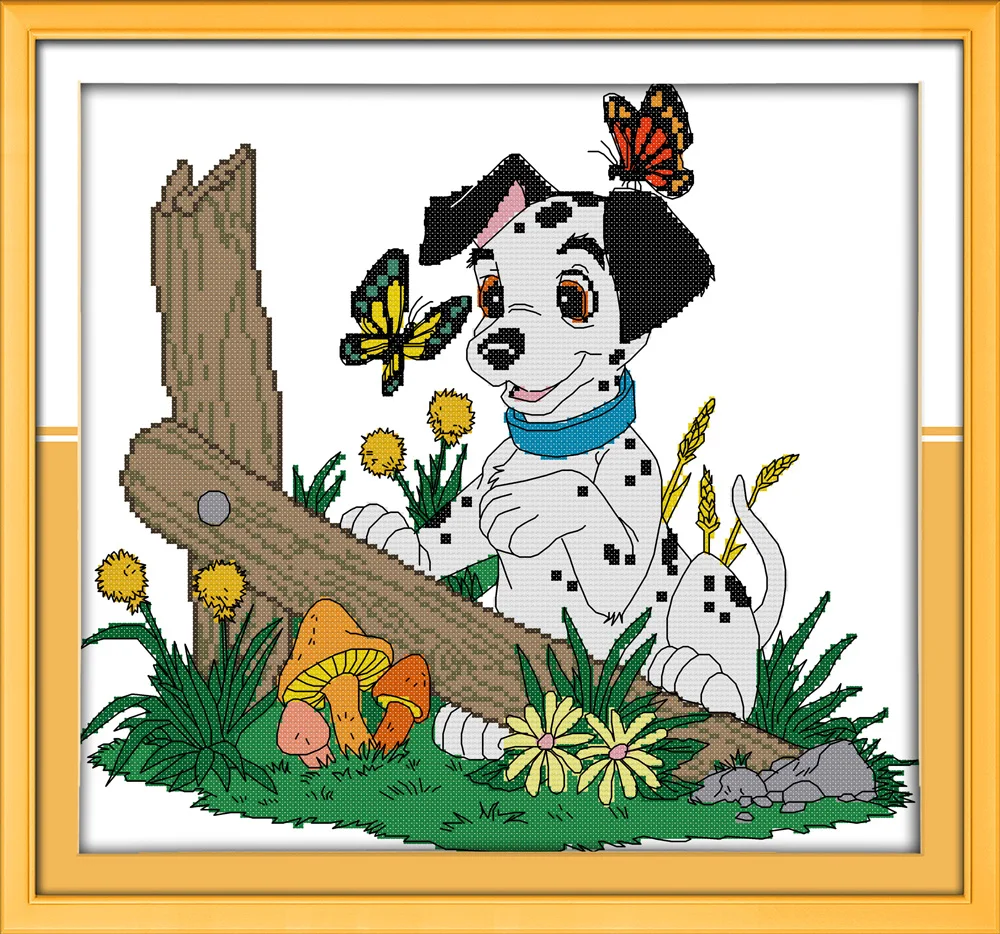 

Dalmatian (3) cross stitch kit DIY hand embroidery set craft handmade needlework cross-stitching DMC color Dreamfounder