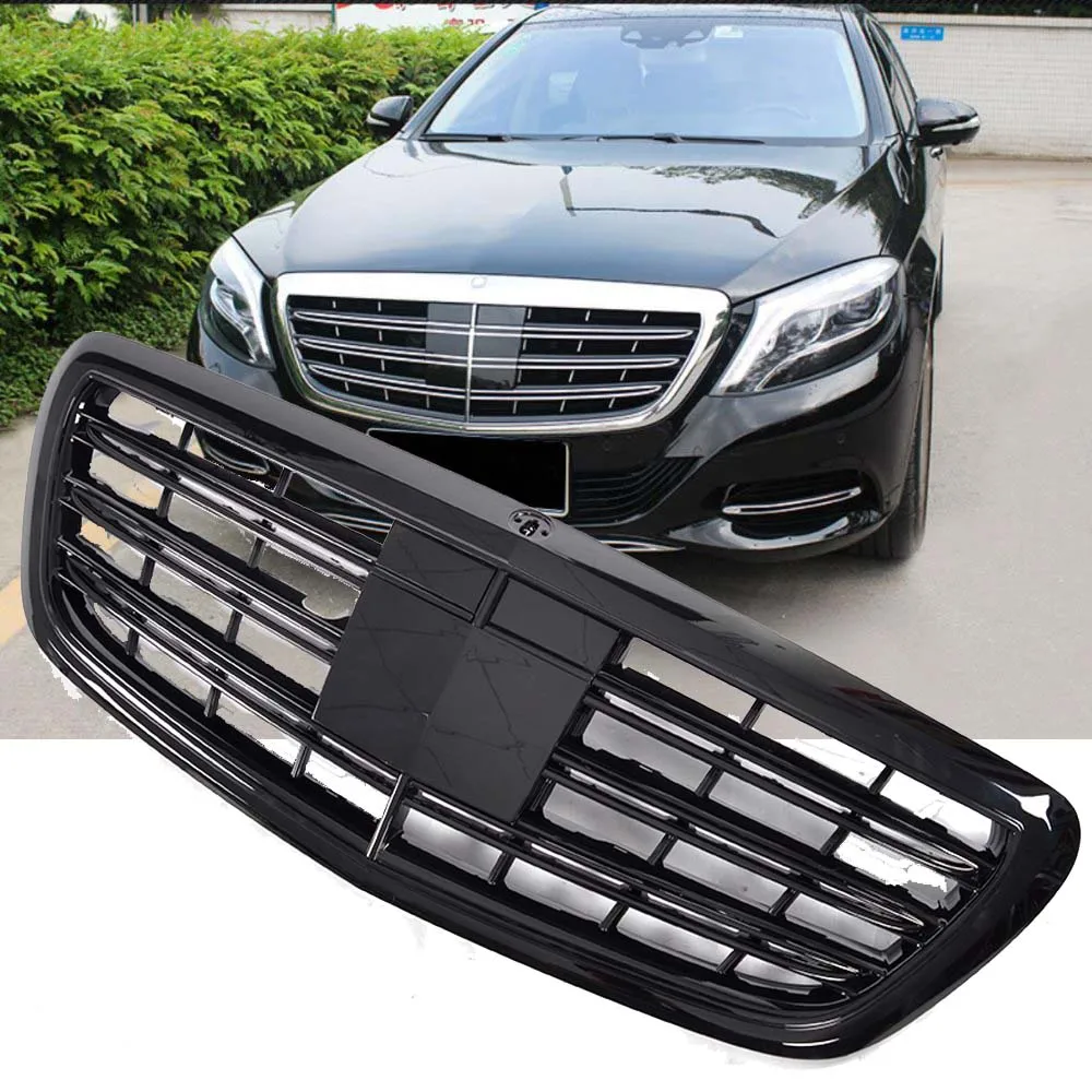 Новый S класс решетка для Mercedes Benz W222 Передняя Хром ABS гоночный гриль S400 S500 S550 C217 2014