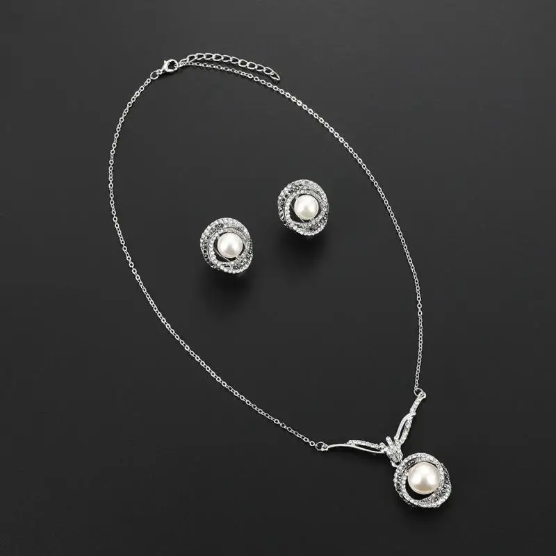 Модное Элегантное подвесное ожерелье серьги для ушей кольцо набор подарок