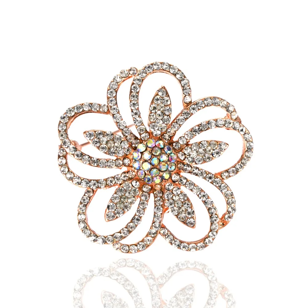 Розовое золото к требованиям заказчика Сверкающие Полный CZ Украшенные стразами