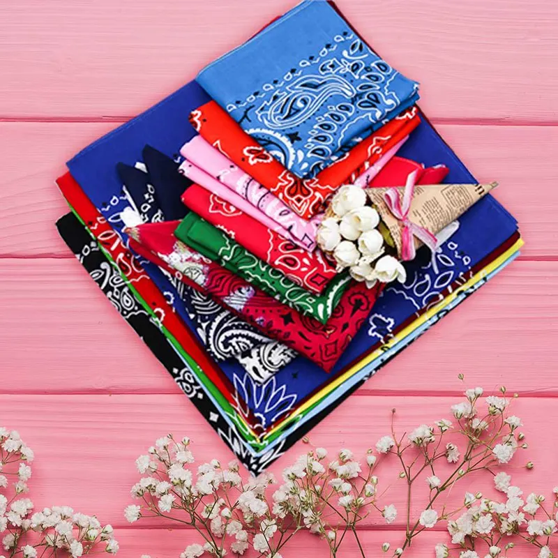 Outdoor Cool Activities Riding Collar Cute Women Print Bandana Scarf Square Head Scarf Female Motorcycle Headwear