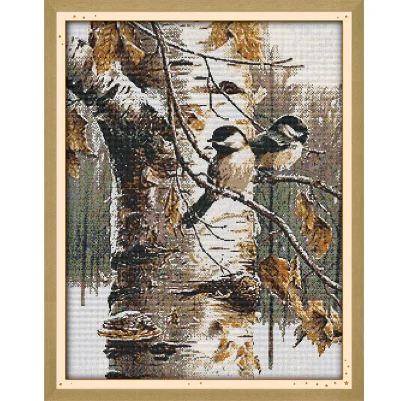 

oneroom Cross Stitch Autumn Birds (1) Pattern 11CT 14CT DIY Cross Stitch Kits For Embroidery Wall Decor Needlework D665