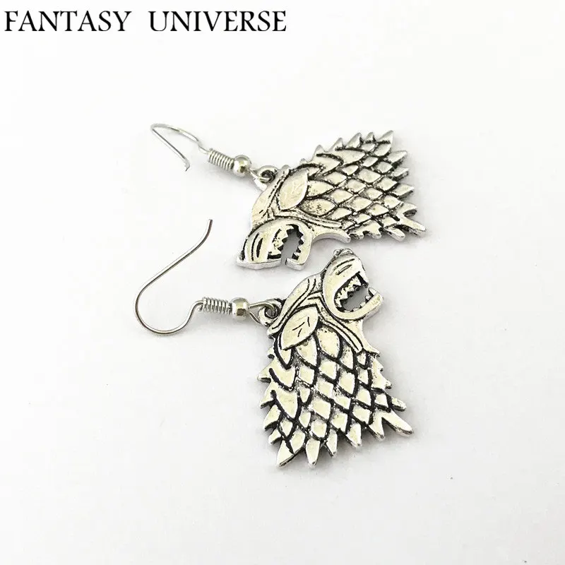 

FANTASY UNIVERSE Movie Fashion High Quality Metal Kawaii Wolf head earrings Cosplay Jewelry Woman/Man Gift