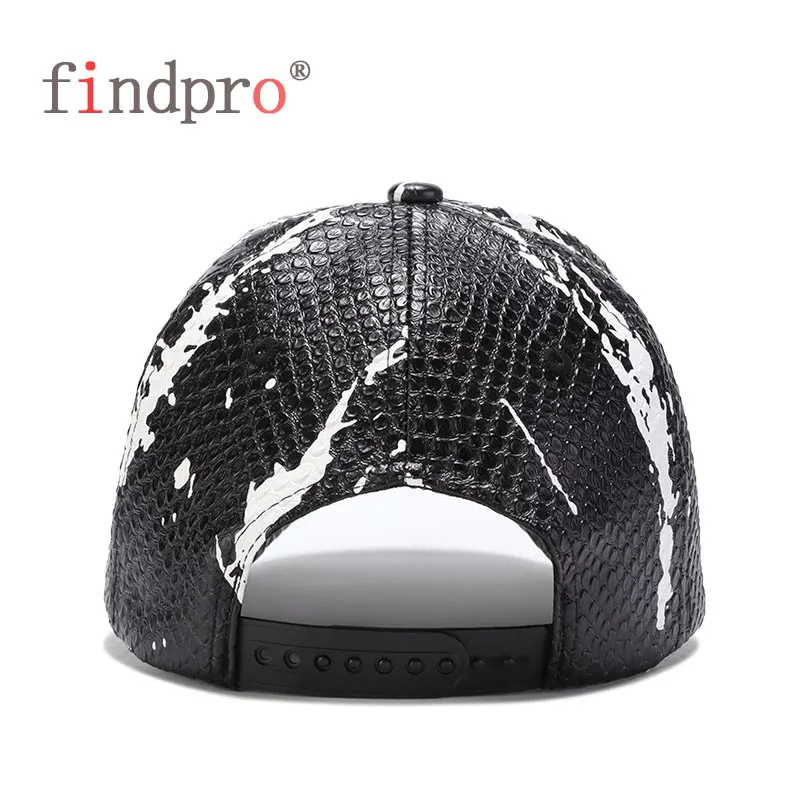 Мужская бейсболка findpro черная из искусственной кожи осенняя Кепка-водителя