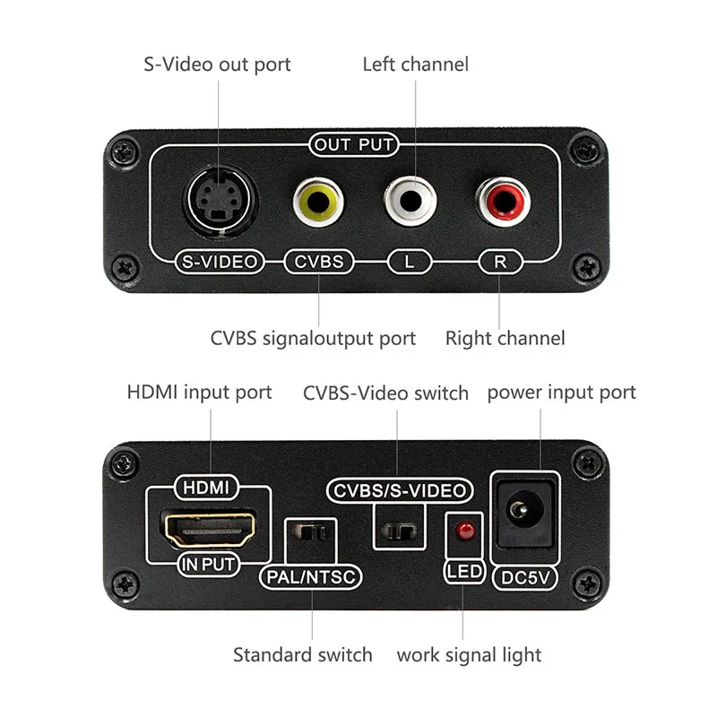 HDMI к RCA AV и S-video адаптер конвертер HDMI к 3RCA AV CVBS композитный и S-Video конвертер адаптер Поддержка 720 P/1080 P