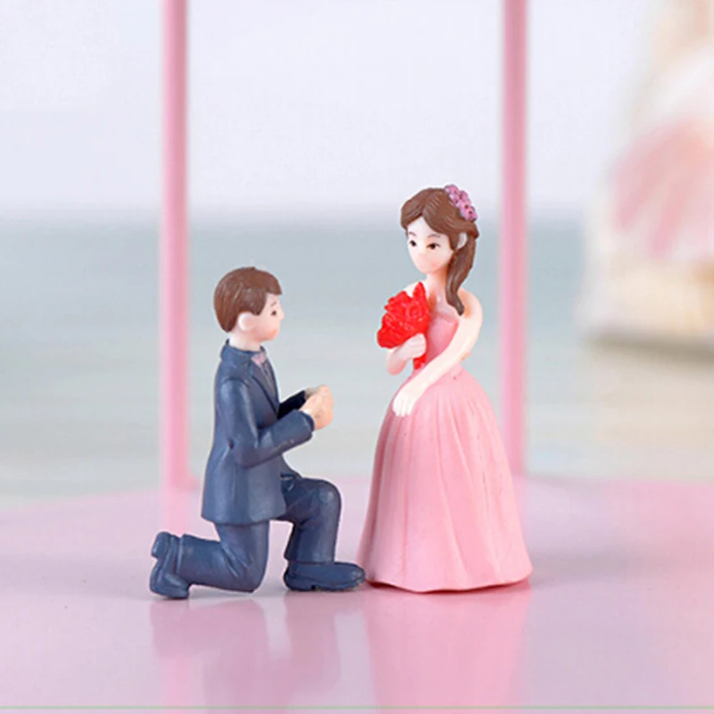 2 шт./пара Kawaii предложить брак Lover фигурки свадебные куклы миниатюры пару моделей DIY ПВХ Craft Орнамент Украшение Автомобиля