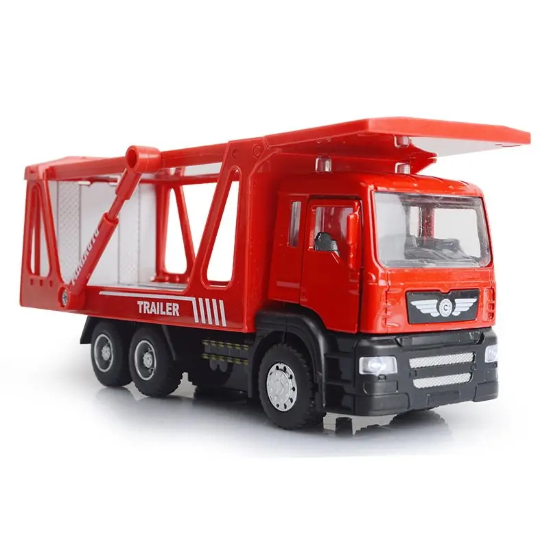 Best selling 1:50 sound and light pull back alloy model simulation die-casting traffic rescue trailer toy free shipping |