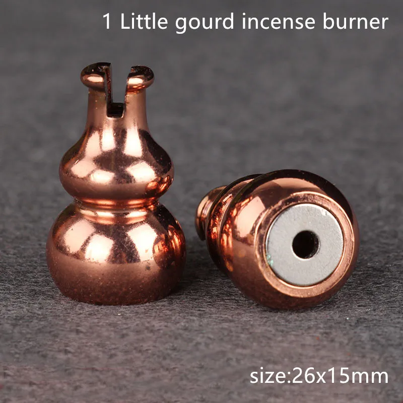 Rose Small gourd Ладан подставка для благовоний горелка тыквы Черное золото розовое золото Серебристые палочки держатель S - Цвет: Rose Small gourd