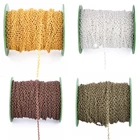 Металлические железные цепочки Rolo Link, 10 млот, 2х3 мм, оптом, золотистогосеребристого цвета, цепочка для ожерелья, браслета, удлиненные цепочки для самостоятельного изготовления ювелирных украшений