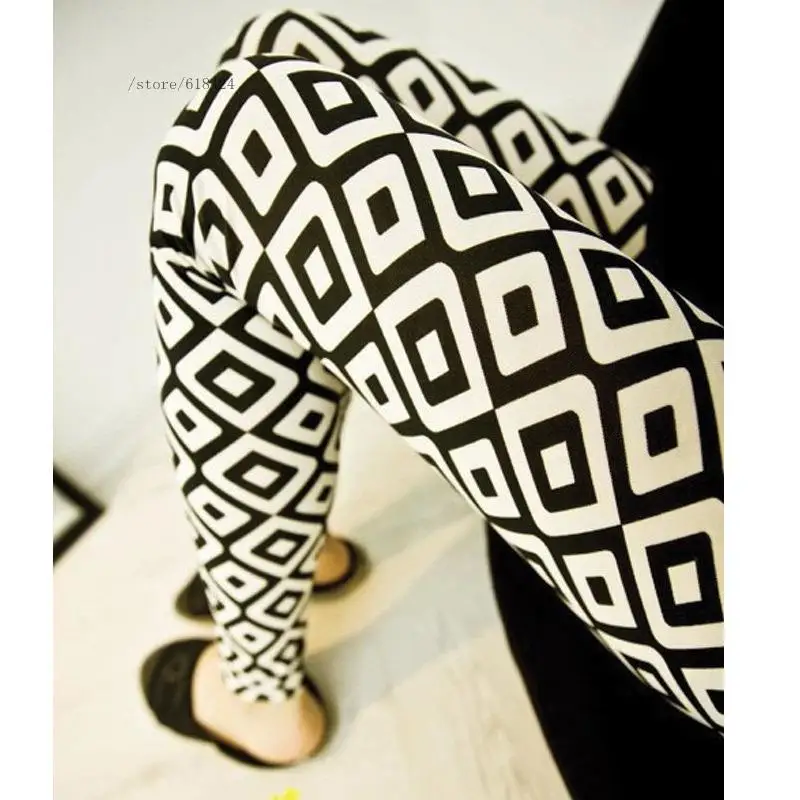 New fashion autumn women ladies plaid high waist slim sport fitness leggings cheap girls cute nine long sexy pants | Женская одежда