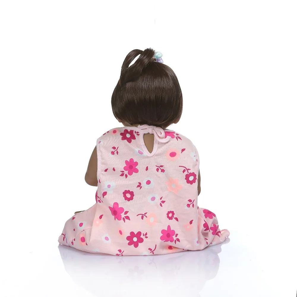 Npkколлекция брюнет девочка NPK 56 см bebe Кукла reborn baby doll афро-американская силиконовая игрушка для ванны