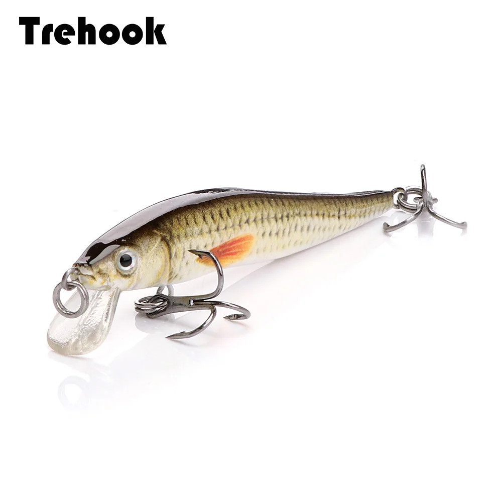 TREHOOK 2,4g 6 см Мини Minnow приманки для ловли рыбы, мини воблер, щука воблеры для доставки прикорма и оснастки черный блесна Джеркбейт карандаш для рыболовной снасти
