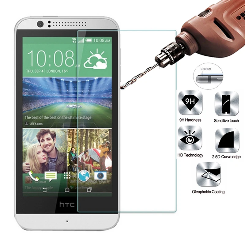 2.5D Закаленное стекло для HTC Desire 510 9H Высокое качество Взрывозащищенная защитная