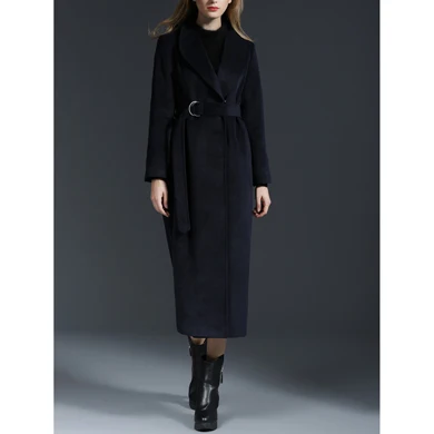 Navy Blue ZADORIN женские пальто и куртки зима элегантное приталенное длинное шерстяное пальто с длинным рукавом для подиума роскошные женские пальто одежда верхняя одежда - Цвет: Navy Blue