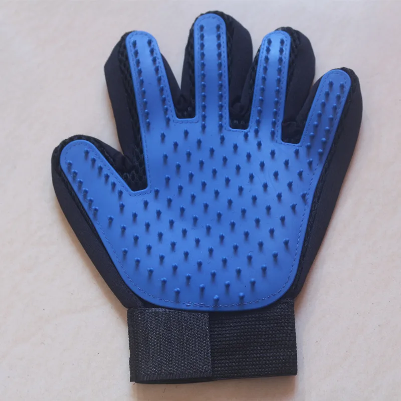 left dark blue Осыпающиеся перчатки для кошек, инструменты для ухода за домашними животными, расческа для удаления кошачьей шерсти, щетка для массажа, принадлежности для домашних животных, аксессуары - Цвет: left dark blue