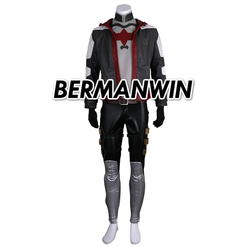 BERMANWIN высокое качество Бэтмен Аркхэм рыцарь красный капюшон костюм Джейсон Тодд полный набор взрослых мужчин Хэллоуин Косплей Костюм