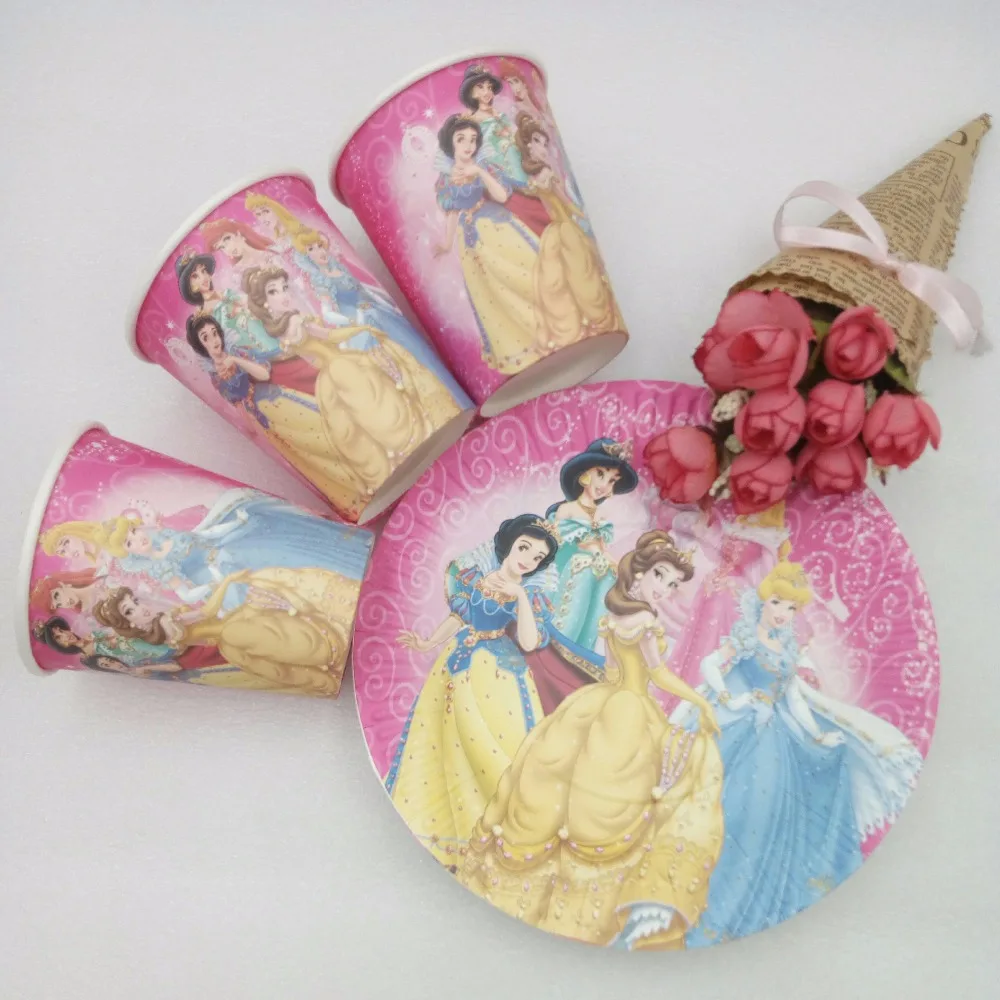 20 шт./компл. бумага &quotПринцесса&quot пластина/чашки Babyshower для девочек на день