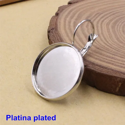 Platina plated Fit 20 мм металлический круглый пустой установочный ободок пустая основа для кабошона для серег для DIY серьги подарок 20 шт./лот K05477 - Цвет: Platina plated