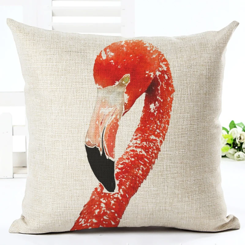 2016 новейший милый акварельный Фламинго квадратный льняной с принтом декор для