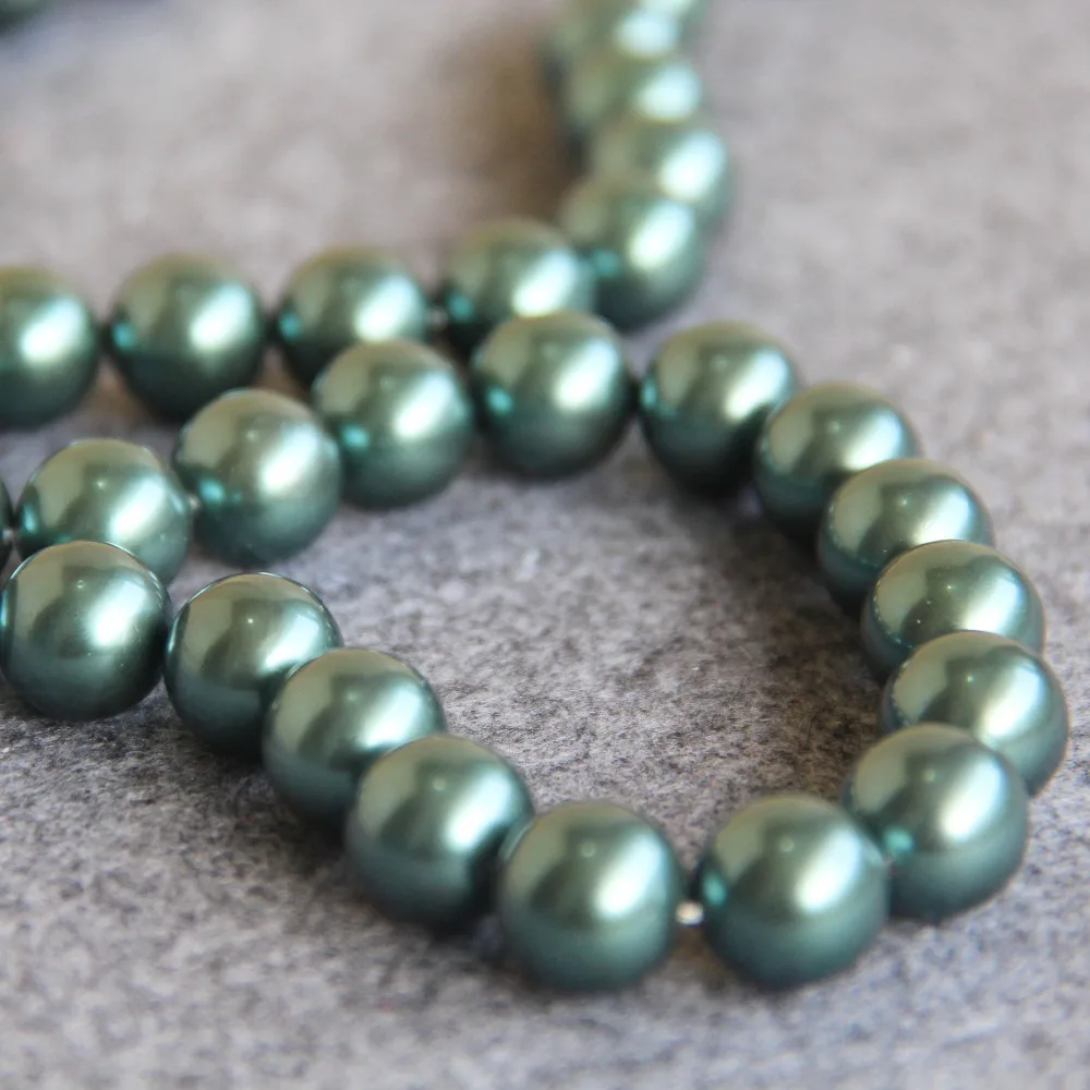 Новинка для ожерелья и браслета 12 мм светло-зеленые жемчужные бусины в виде