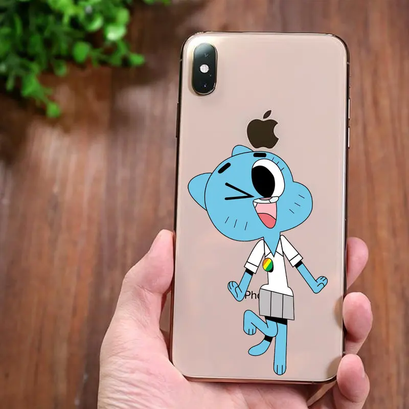 Аниме ТВ удивительный мир Gumball Мягкий ТПУ силиконовый чехол для телефона iPhone 11Pro MAX 5 5S 8 7Plus 6 6splus X XS мультяшный чехол
