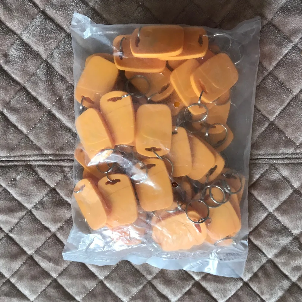 100 шт./лот 13 56 МГц желтый RFID IC карты маркеры брелоки для контроля доступа вход Mechine |