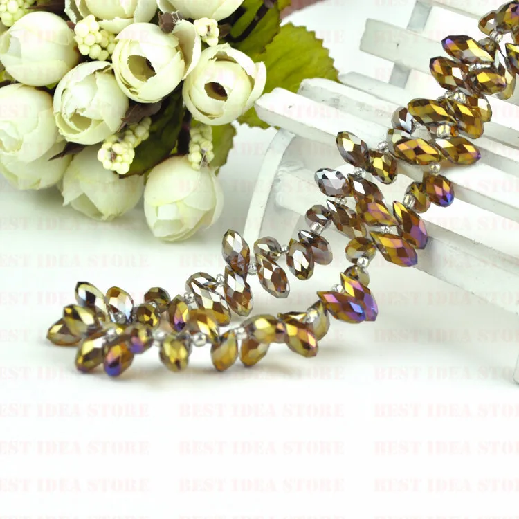 Распродажа! 100 шт. 6 мм x 12 Золотое фиолетовое покрытие искусственные капли воды