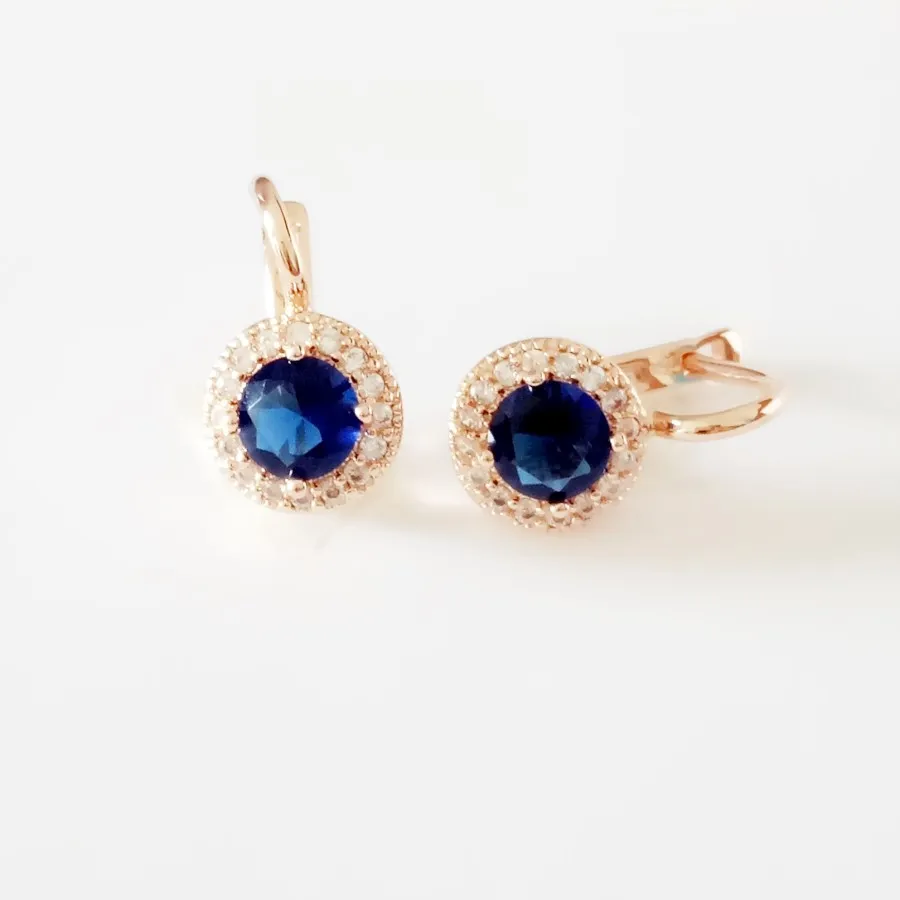 royal blue stone Новые модные серьги-капли, Женские Ювелирные изделия, трендовые синие кубические циркониевые модные ювелирные изделия, дизайнерские женские серьги-капли - Окраска металла: royal blue stone