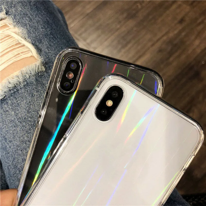 Новый роскошный Радужный блестящий чехол для телефона iPhone 8 Plus 7 XS Max XR X классный с