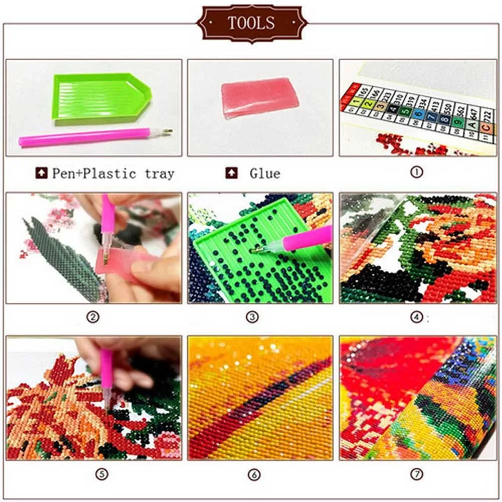 Алмазная картина мозаика Красочный Слон наклеенная кристальная вышивка