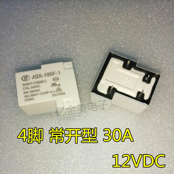 

JQX-105F-1 024DT-1HS normally open 4-pin relay 30A 12VDC JQX-105F-1
