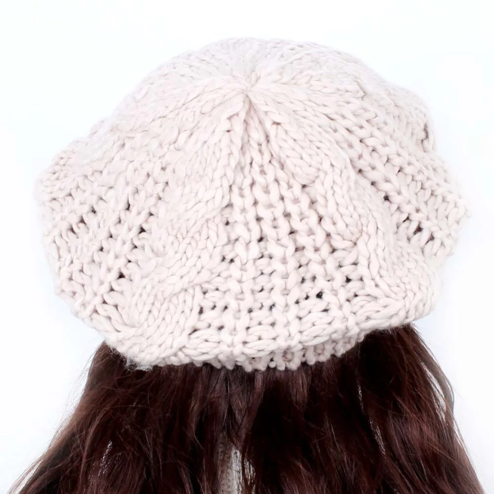 Женский бежевый беретик плетеная мешковатая вязаная крючком шапка|cap fashion|cap fcap cap