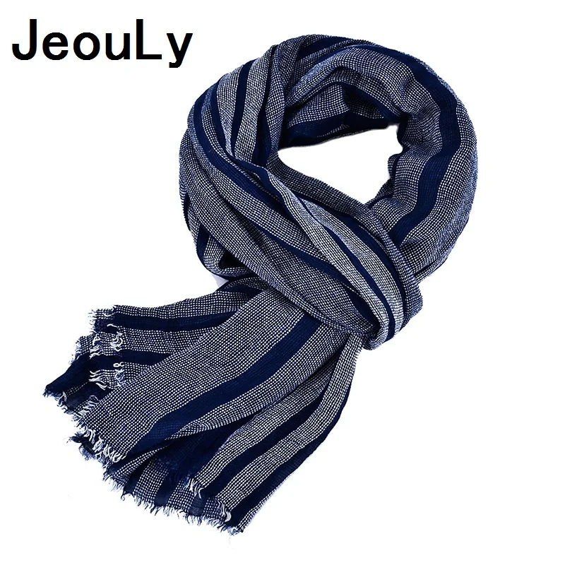 Jeouly/Новое поступление однотонные мужские шарфы модный бренд шарф в полоску сезон