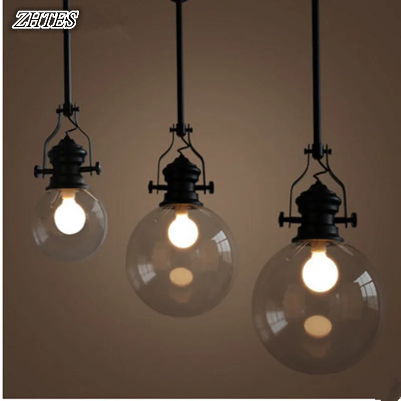 Американская деревня простой прозрачный подвесной светильник в винтажном стиле