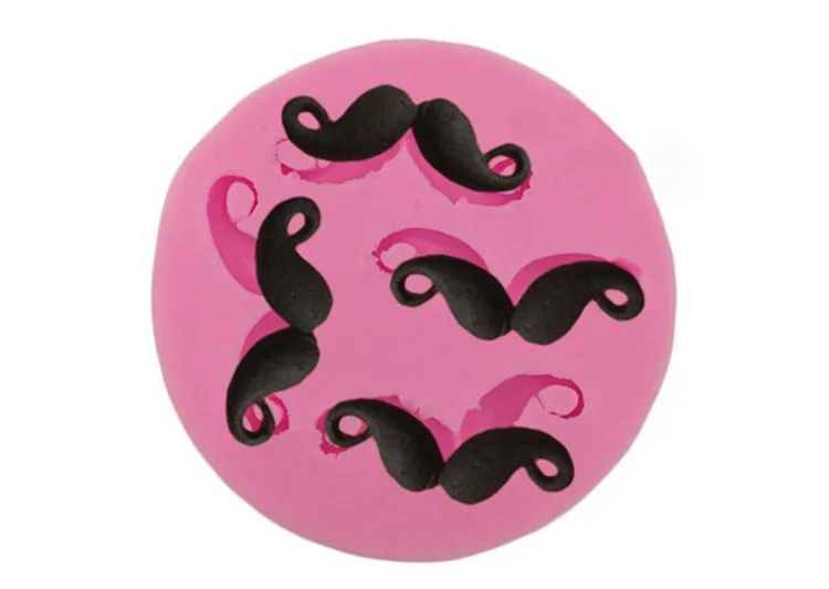 Бесплатная доставка 4 шт. маленькая силиконовая форма в форме усов шоколадная