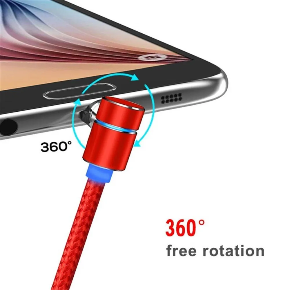1 м 2 L образный светодиодный магнитный кабель Micro USB зарядное устройство для iPhone X 8