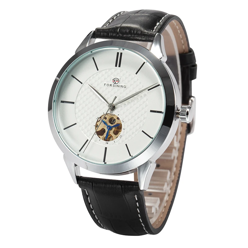 Часы наручные FORSINING Мужские автоматические брендовые Ретро хромированные с