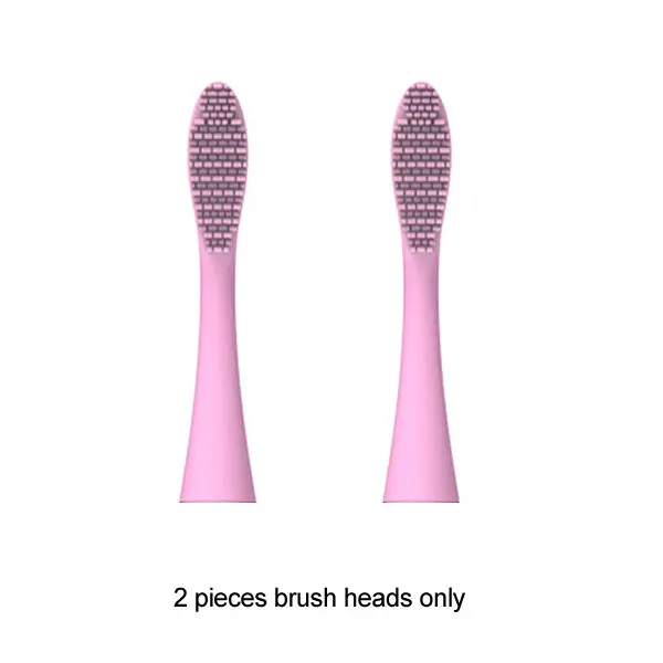 2 pink heads only Звуковая силиконовая электрическая зубная щетка для ухода за полостью рта, отбеливание зубов, водонепроницаемая, Глубокая чистка, перезаряжаемая USB зубная щетка - Цвет: 2 pink heads only