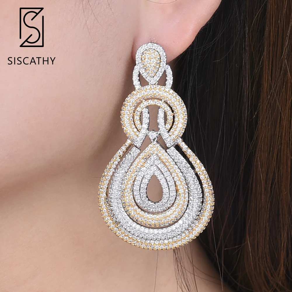 Женские серьги Siscathy Deluxe в форме капли подвеска для пирсинга свадьбы и